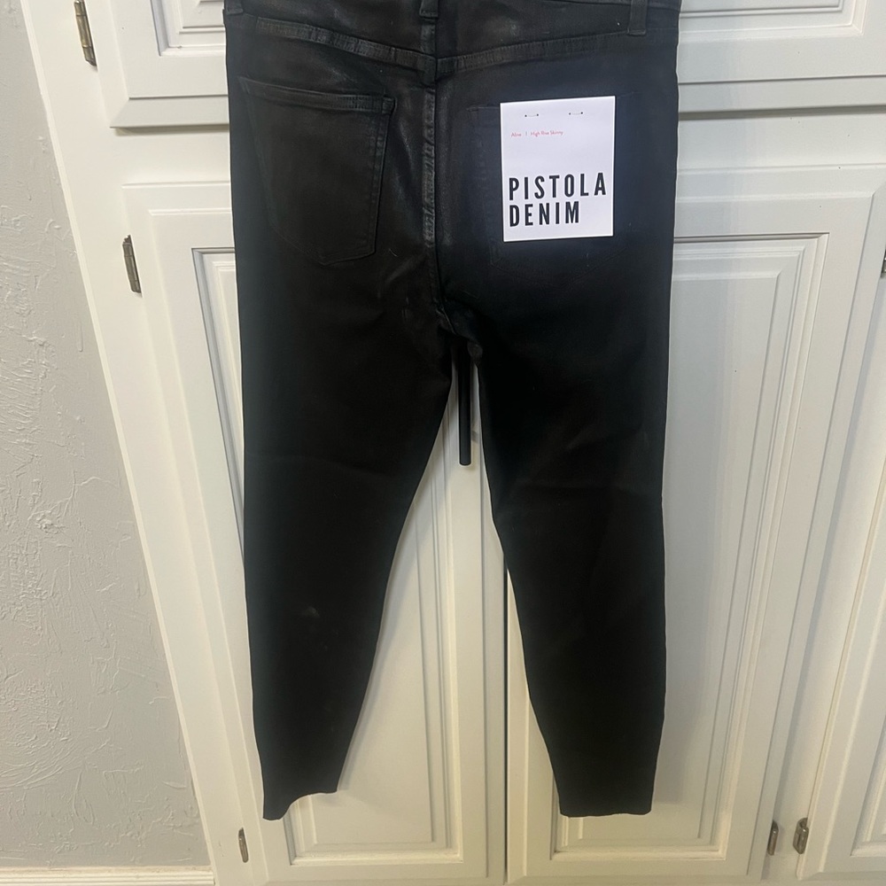 NWT pistola black slick denim jeans 28